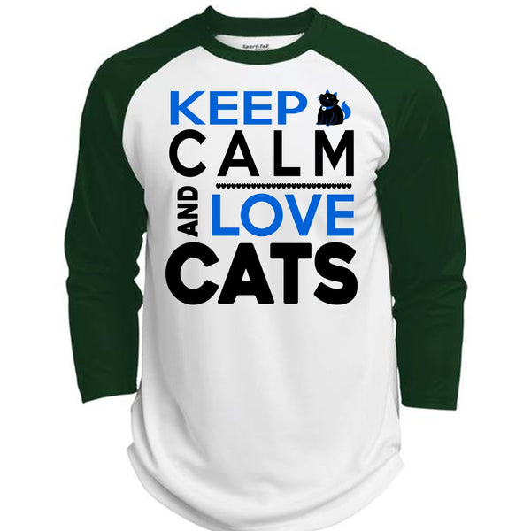 Keep Calm And Love Cats T Shirt, I Love Cat T Shirt, Cool Pets T Shirt  (Polyester Game Baseball Jersey)