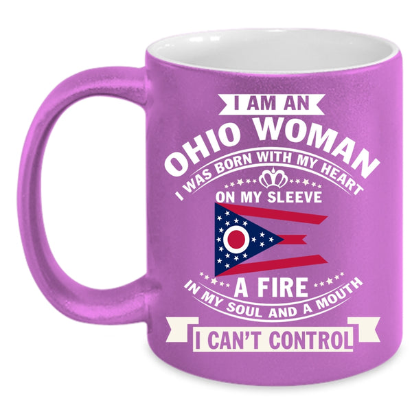 I Am An Ohio Woman Coffee Mug, Ohio Flag Coffee Cup