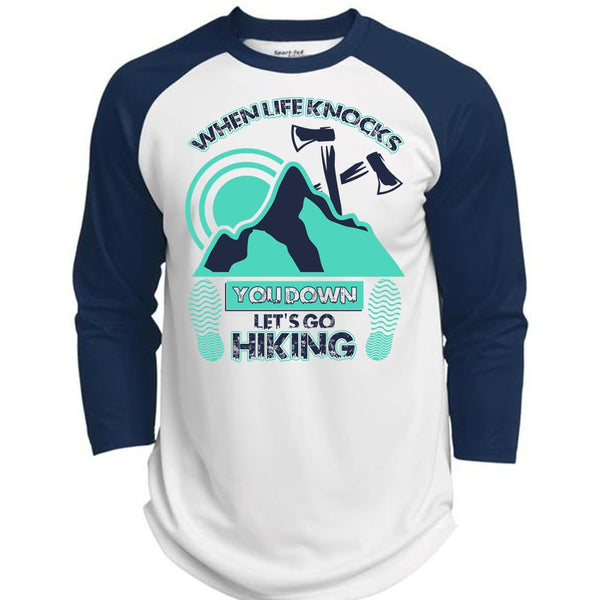 Let's Go Hiking T Shirt, When Life Knocks T Shirt, Awesome T-Shirts  (Polyester Game Baseball Jersey)