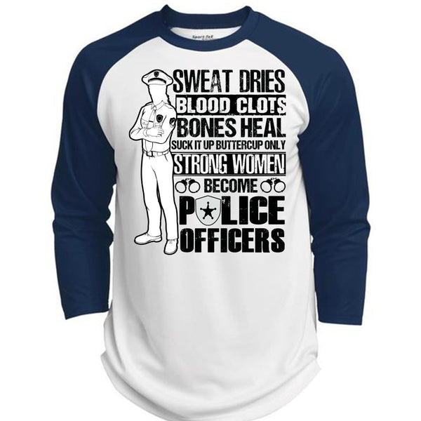 Strong Women Become Police Officers T Shirt, I Love Police T Shirt, Awesome T-Shirts  (Polyester Game Baseball Jersey)