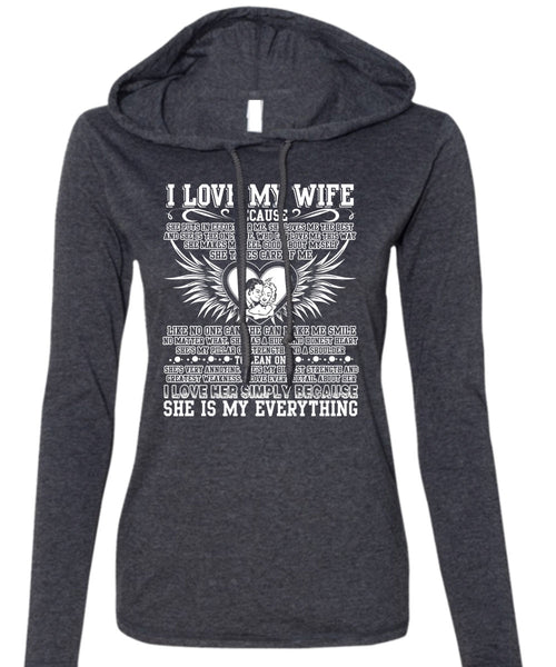 I Love My Wife T Shirt, I Love her Simply T Shirt (Anvil Ladies Ringspun Hooded)