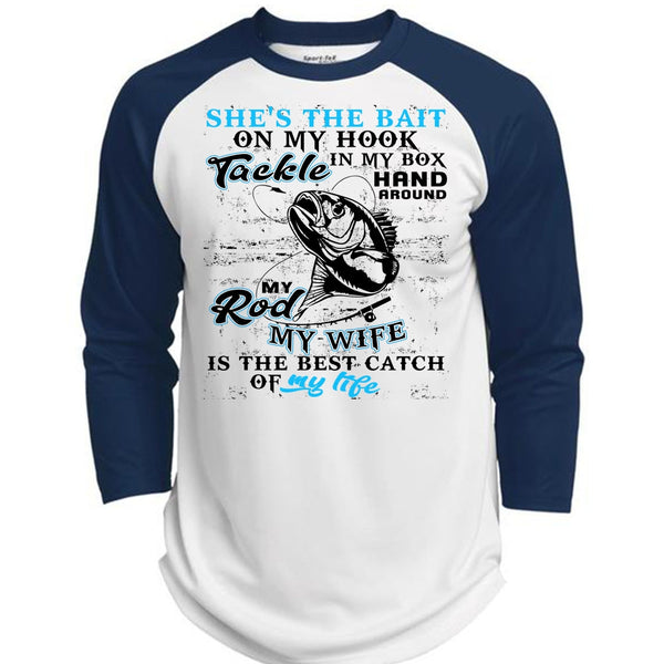 My Wife Is The Best Catch T Shirt, I Love Fishing T Shirt, Awesome T-Shirts  (Polyester Game Baseball Jersey)
