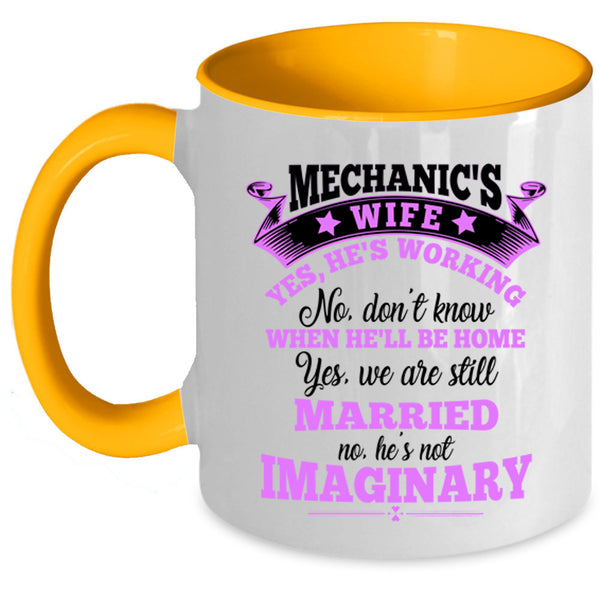 Cool Just Married Coffee Mug, Mechanic's Wife Accent Mug