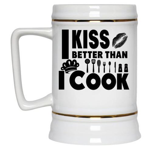 I Love My Chef Beer Stein 22oz, I Kiss Better Than I Cook Beer Mug