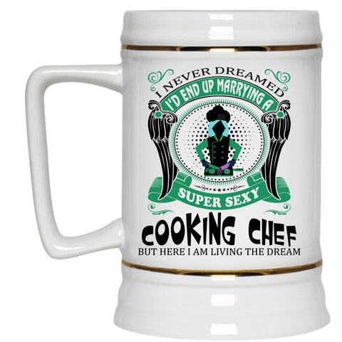 Gift For Chef Beer Stein 22oz, I'd End Up Marrying A Cooking Chef Beer Mug