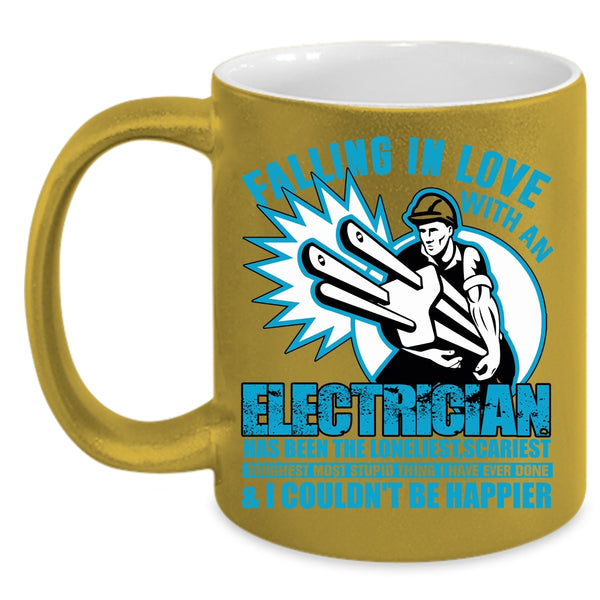 Falling In Love With An Electrician Coffee Mug, I Love My Electrician Coffee Cup