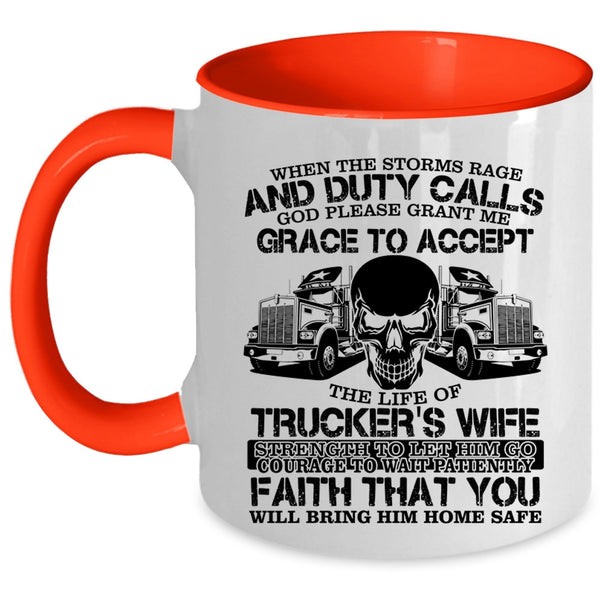 Cool Gift For Trucker's Wife Coffee Mug, Trucker's Wife Accent Mug