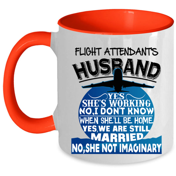 Just Married Coffee Mug, Flight Attendant's Husband Accent Mug