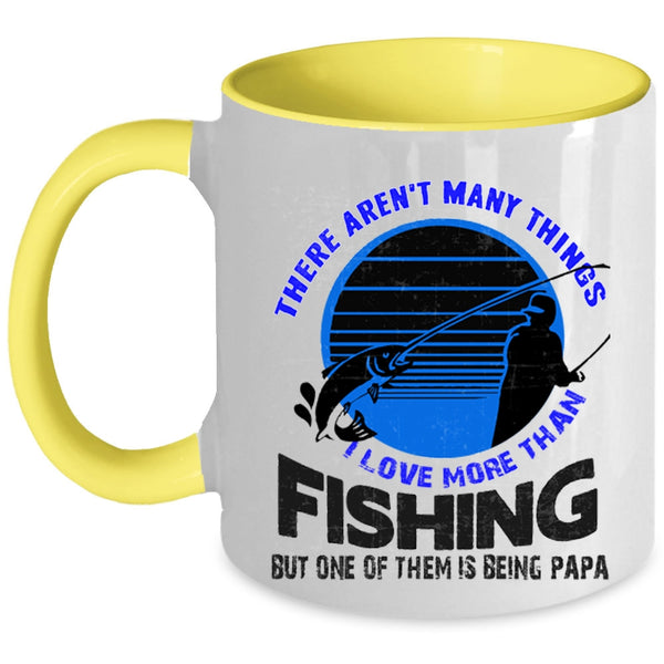 Being Papa Coffee Mug, I Love More Than Fishing Accent Mug