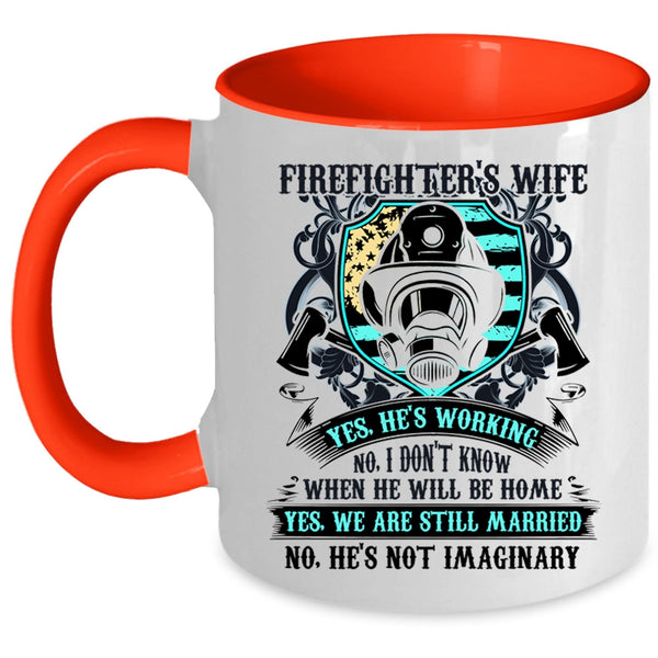 Cute Gift For Wedding Coffee Mug, Firefighter's Wife Accent Mug
