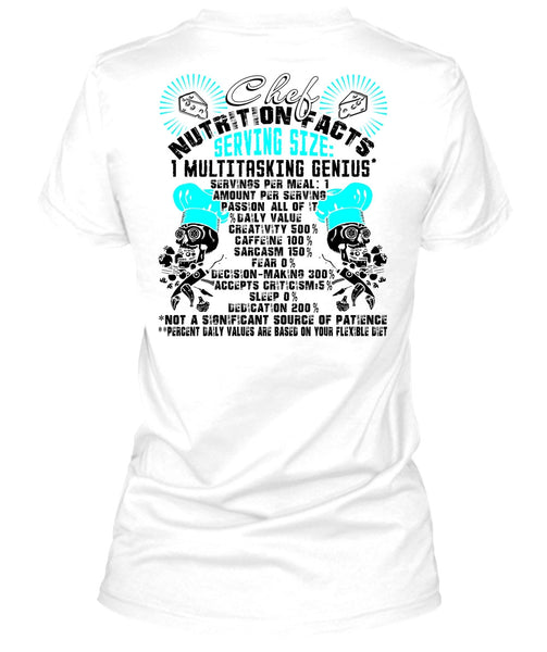 Chef Nutrition Facts T Shirt, I Love Cooking T Shirt