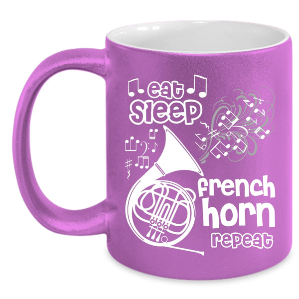 Eat Sleep French Horn Repeat Coffee Mug, Cool Music Coffee Cup