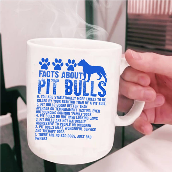 Funny Gift For Pitbull Lover Coffee Mug, Facts About Pit Bulls Cup