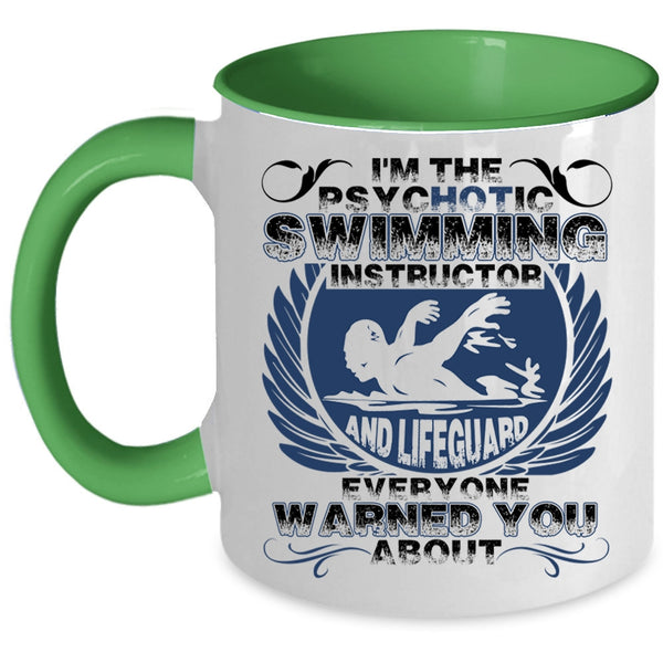 Funny Swimming Coffee Mug, Swimming Instructor And Lifeguard Accent Mug