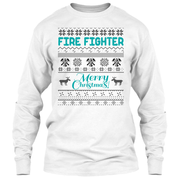 Fire Fighter Merry Christmas T Shirt, Gift For Merry Christmas T Shirt