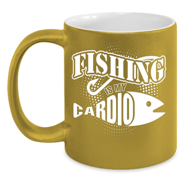 Fishing Is My Cardio Coffee Mug, Fiunny Gift For Fisher Coffee Cup