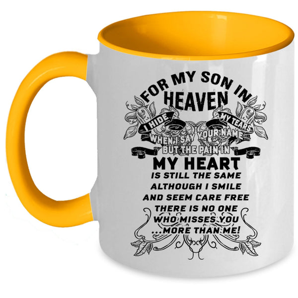 Best Gift For Parent Coffee Mug, For My Son In Heaven Accent Mug