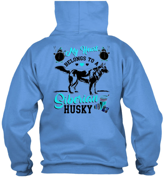 My Heart Belongs To A Siberian Husky T Shirt, I Love My Dog T Shirt