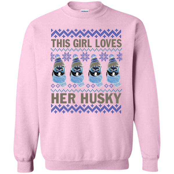 Husky Merry Christmas T Shirt, This Girl Loves Her Husky Sweatshirt
