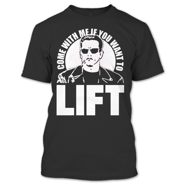 A black t-shirt with the shopify logo