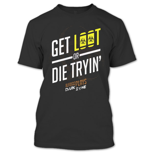 A black t-shirt with the shopify logo