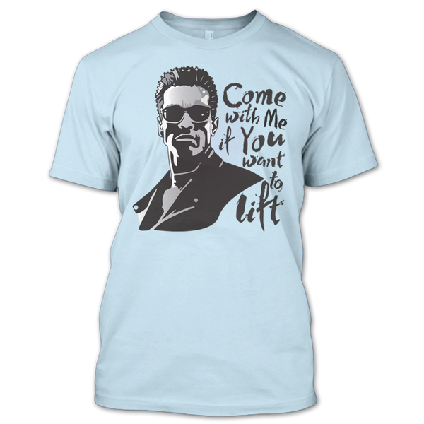 A black t-shirt with the shopify logo