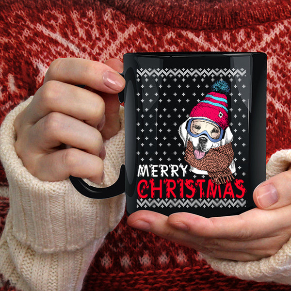 Merry Christmas Coffee Mug, Cute Gift For Dog Lovers Coffee Cup