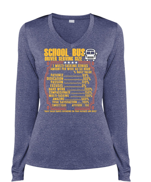 School Bus Driver Serving Size T Shirt, Being A Bus Driver T Shirt