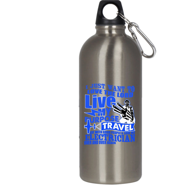 I Love My Electrician Over And Over Again 20 oz Stainless Steel Bottle,Funny Electricians Outdoor Sports Water Bottle