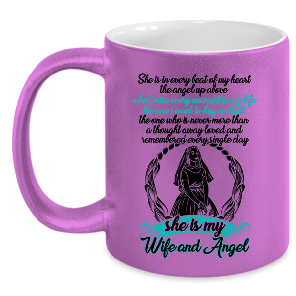 Cool Husband Coffee Mug, She Is My Wife And Angel Accent Mug