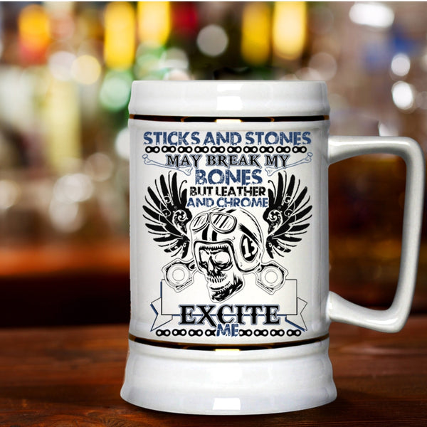 I Love Motorcycles Beer Stein 22oz, Awesome Bikers Beer Mug