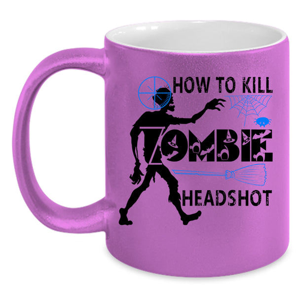 Scary Zombie Coffee Mug, How To Kill Zombie Headshot Accent Mug