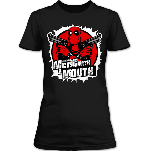 A black t-shirt with the shopify logo