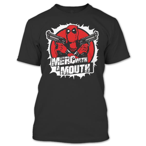 A black t-shirt with the shopify logo