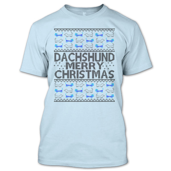 Dachshund Merry Christmas T Shirt, Dachshund Lover T Shirt