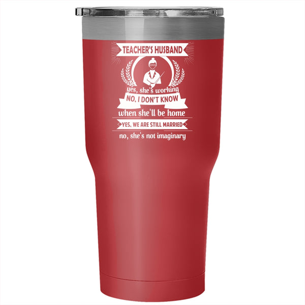Teacher's Husband Tumbler, Cool Just Married Cup