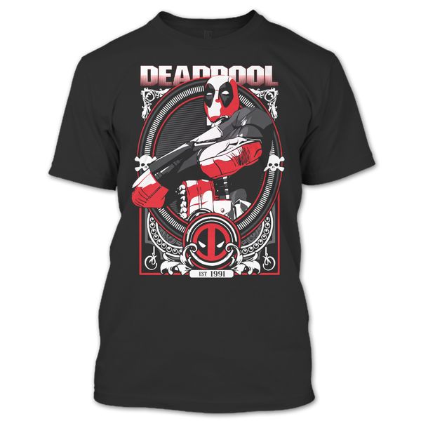 A black t-shirt with the shopify logo