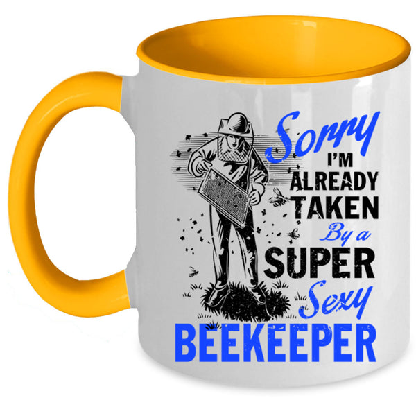 Marrying Coffee Mug, I'm Already Taken By A Beekeeper Accent Mug