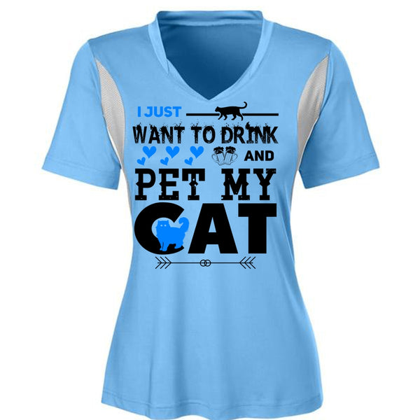 I Just Want To Drink And Pet My Cat T Shirt, I Love Cat T Shirt, Cool Pets T Shirt