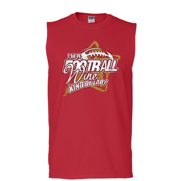 I'm A Football T Shirt, Wine Kind Of Lady Tank Top (Men's Cotton Sleeveless)