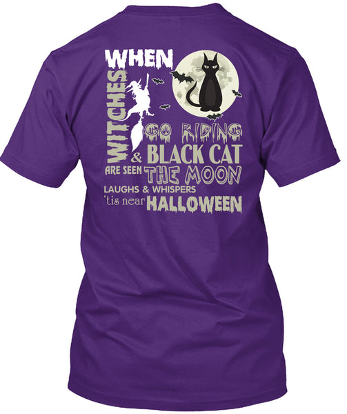 Go Riding And Black Cat Are Seen The Moon T Shirt, Tis Near Halloween T Shirt