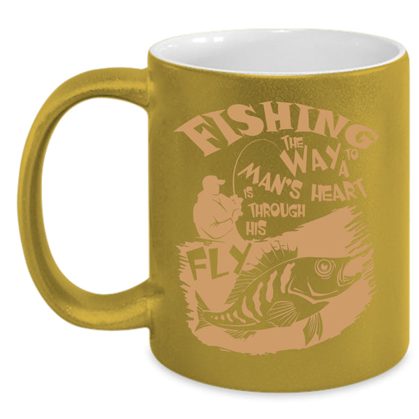 Fishing The Way To A Man's Heart Coffee Mug, I Love Husband Coffee Cup