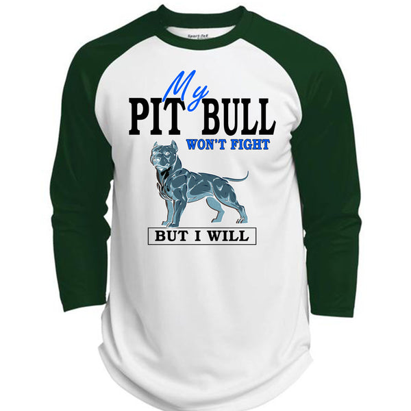 My Pit Bull Won't Fight T Shirt, I Love Dogs T Shirt, Awesome T-Shirts  (Polyester Game Baseball Jersey)