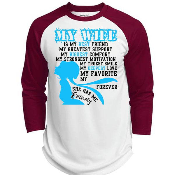 My Wife Is My Best Friend T Shirt, I Love Wife T Shirt, Awesome T-Shirts  (Polyester Game Baseball Jersey)