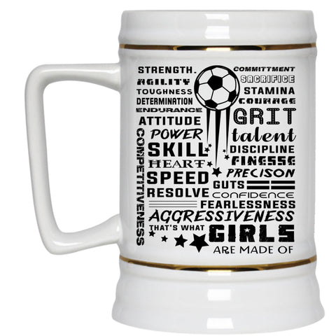 Funny Gift For Pretty Girls Beer Stein 22oz, Cool Soccer Players Beer Mug