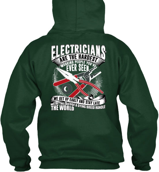 Electricians Are The Hardest Working T Shirt, Dying Breed Handle T Shirt