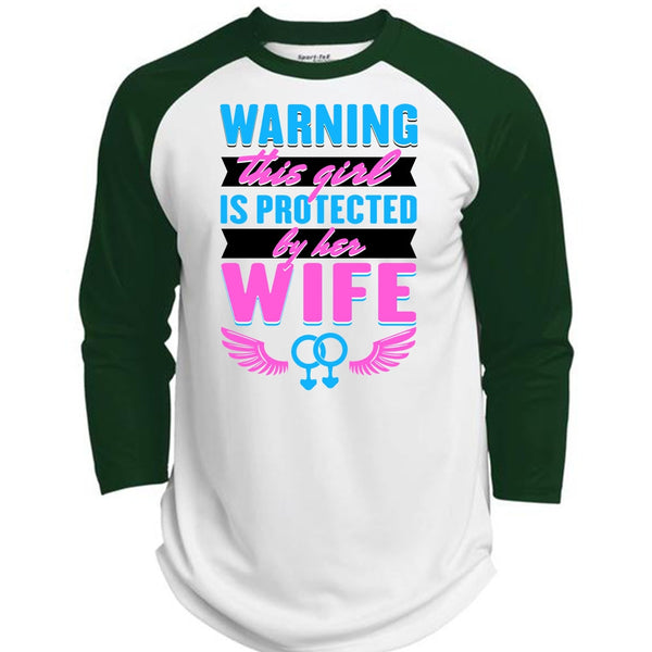 This Girl Is Protected By Her Wife T Shirt, I Love Wife T Shirt, Awesome T-Shirts  (Polyester Game Baseball Jersey)