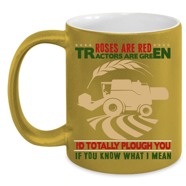 Roses Are Red Coffee Mug, Tractors Are Greens Coffee Cup