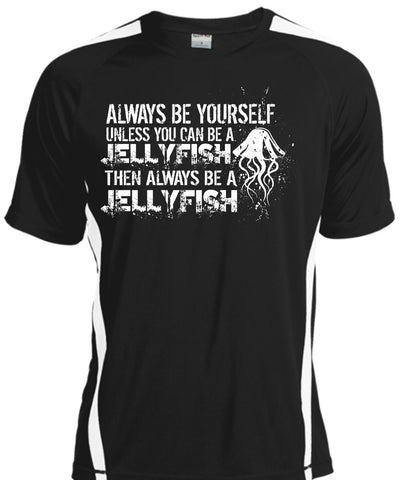 A black t-shirt with the shopify logo