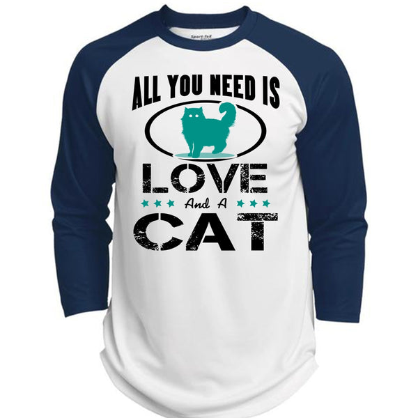 All You Need Is Love And A Cat T Shirt, Cool Pets T Shirt, I Love Cat T Shirt  (Polyester Game Baseball Jersey)